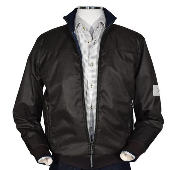 Marcello Other - Marcello Dark Brown Mocha Microfiber European Modern Bomber Jacket Size L